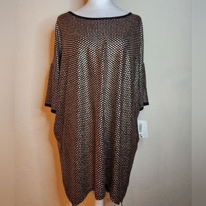 LULAROE Elegant NWT Irma Top Size Large Women's Tunic Gold Silver Shimmer